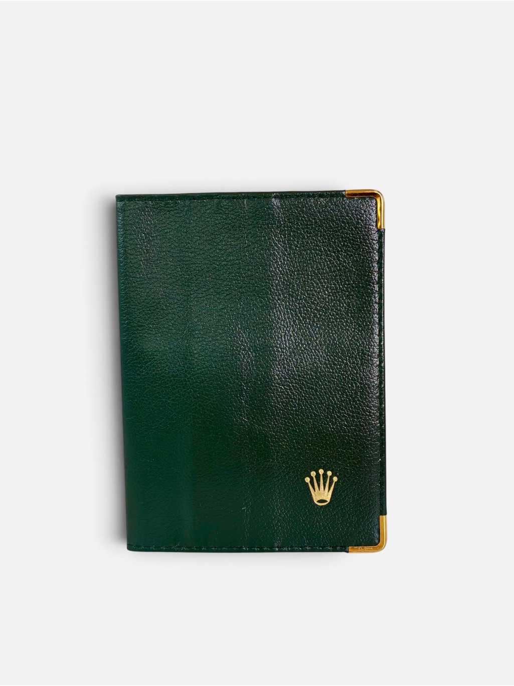 Rolex Green Leather Travel Wallet With Gold Accents
